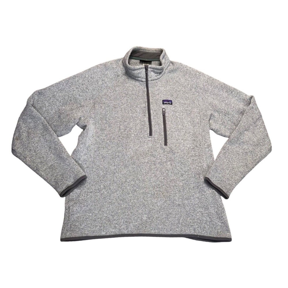 Patagonia Better Sweater 1/4 Zip Mens L Gray Good Fleece Pullover Jacket